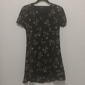 Madewell Black Wrap Front Floral Mini Dress